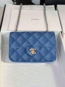 2023 CC original denim mini flap bag A69900 blue