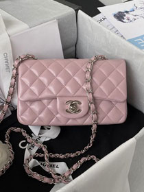 CC original lambskin mini flap bag A69900 light pink