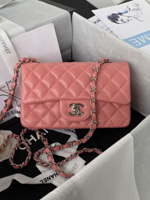 CC original lambskin mini flap bag A69900 pink