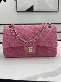 CC original tweed medium flap bag A01112 pink