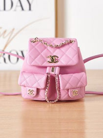 2023 CC original grained calfskin small backpack AS3787 pink