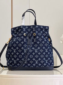 2023 Louis vuitton original denim bucket bag M51235 blue