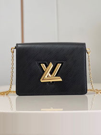 Louis vuitton original epi leather twist belt chain pouch M68750 black