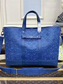 Louis vuitton original calfskin tote journey carryall bag M21371 blue