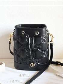 2023 GG original matelasse leather bucket bag 728231 black