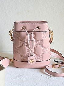 2023 GG original matelasse leather bucket bag 728231 pink