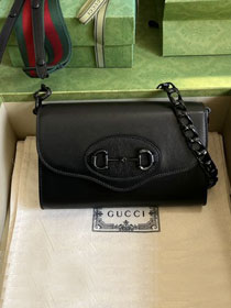 GG original calfskin horsebit 1955 mini bag 724713 black