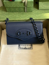 GG original calfskin horsebit 1955 mini bag 724713 dark blue