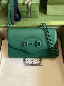 GG original calfskin horsebit 1955 mini bag 724713 green