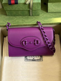 GG original calfskin horsebit 1955 mini bag 724713 purple