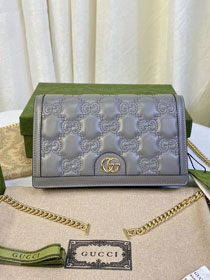 GG original matelasse leather chain wallet 723787 grey