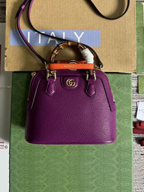 2023 GG original calfskin diana mini tote bag 715775 purple