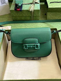 2023 GG original calfskin horsebit 1955 small shoulder bag 726226 green