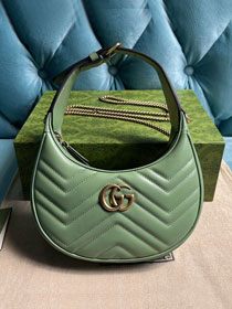 2023 GG original calfskin marmont half-moon-shaped mini bag 699514 light green