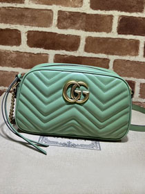 GG original calfskin marmont small shoulder bag 447632 light green