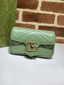 GG original calfskin marmont super mini bag 476433 light green