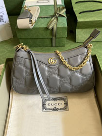 2023 GG original matelasse leather handbag 735049 grey