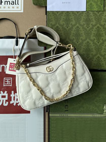 2023 GG original matelasse leather handbag 735049 white