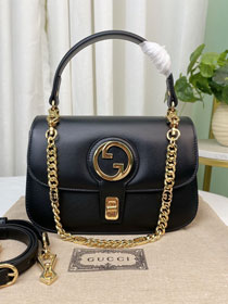 2023 GG original calfskin blondie top handle bag 735101 black