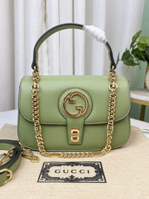 2023 GG original calfskin blondie top handle bag 735101 green