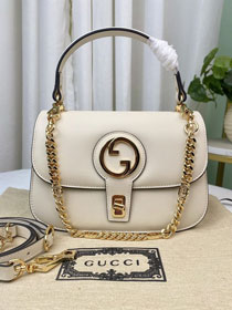 2023 GG original calfskin blondie top handle bag 735101 white