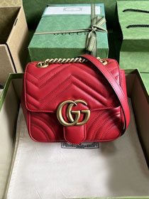 2023 GG original matelasse marmont mini shoulder bag 739682 red