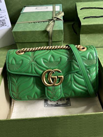 GG original calfskin marmont small shoulder bag 443497 green