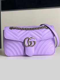 GG original calfskin marmont small shoulder bag 443497 purple