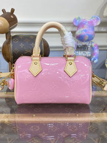 Louis vuitton original patent calfskin nano speedy M81879 pink