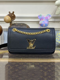 2023 Louis vuitton original calfskin east west lockme chain bag M22303 black