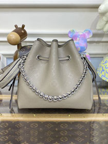 2023 Louis vuitton original mahina perforated calfskin bella bucket bag M21886 gray