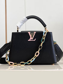 Louis vuitton original calfskin capucines BB handbag M21641 black