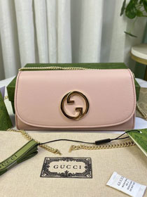 GG original calfskin blondie chain wallet 725215 pink