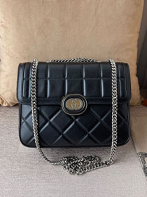 2023 GG original calfskin deco smalll shoulder bag 740834 black