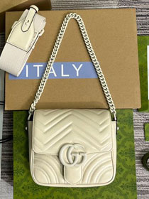 2023 GG original matelasse marmont mini shoulder bag 739681 white