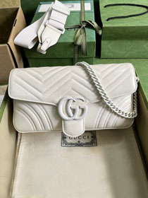 2023 GG original matelasse marmont shoulder bag 734814 white