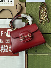 GG original calfskin horsebit 1955 mini bag 703848 red