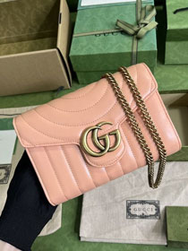 GG original calfskin marmont mini bag 474575 peach