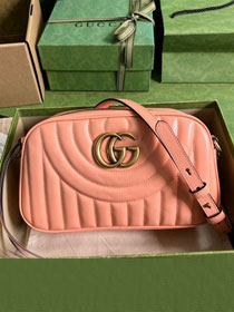 GG original calfskin marmont small shoulder bag 447632 peach