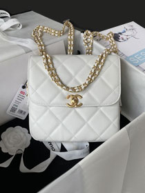 CC original lambskin mini backpack AS3884 white