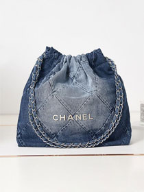 2023 CC original denim 22 small handbag AS3260 blue