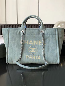 CC original denim large shopping bag A66941 blue