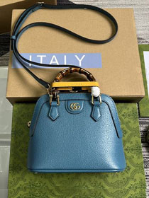 2023 GG original calfskin diana mini tote bag 715775 blue