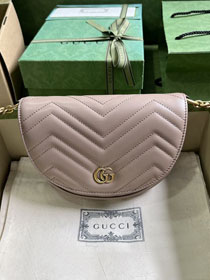 GG original calfskin marmont mini chain bag 746431 dusty pink