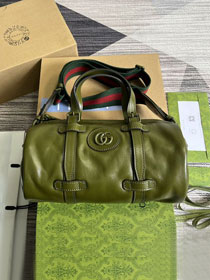 GG original calfskin small duffle bag 725701 green