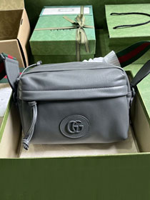 GG original calfskin shoulder bag 725696 grey