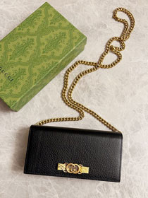 GG original calfskin chain wallet 746056 black