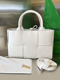 BV original grained calfskin mini arco tote bag 709337 white