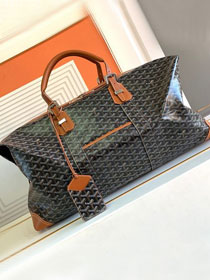 Goyard original canvas&calfskin boeing travel 55 bag GY0031 black&tan