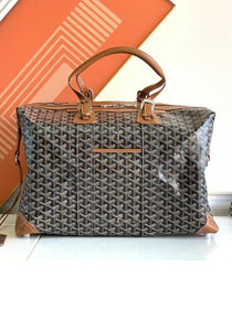 Goyard original canvas&calfskin bowling 45 bag GY0032 black&tan